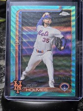 Clay Holmes Topps Chrome Update Series Aqua Wave Refractor /199 + Geometric Mets