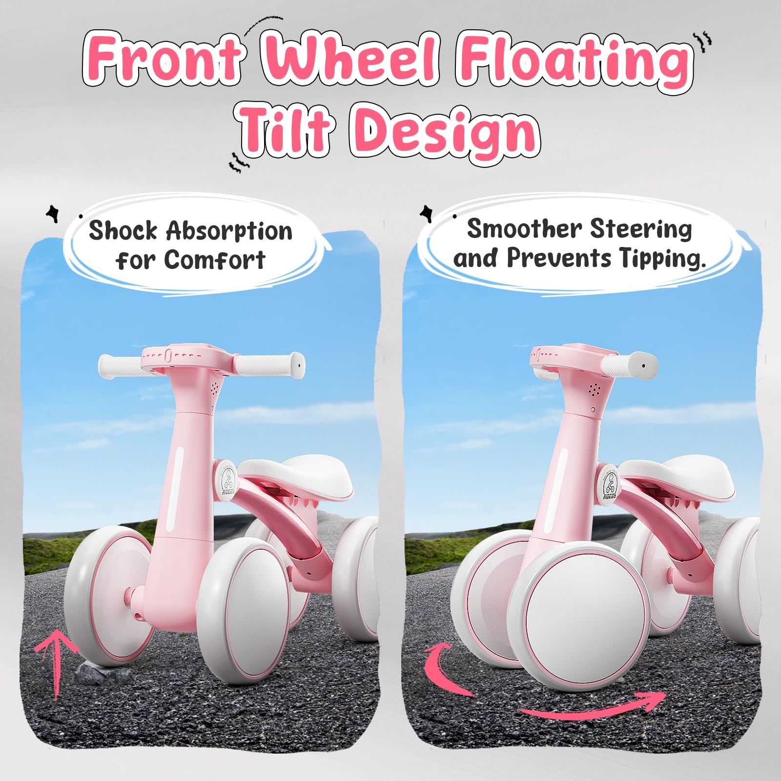 Colorful Lighting Baby Balance Bike for 1 Year Old Girls Gifts,Toddler Toys f... thumbnail 6