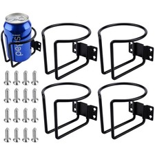 marinexplore 4 Pcs Cup Holders for Boat,Stainless Steel Wall Mounted Black