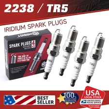 Silvery OEM Iridium Spark Plugs 2238 TR5 For Chevrolet GMC Sierra Replace (4pcs)
