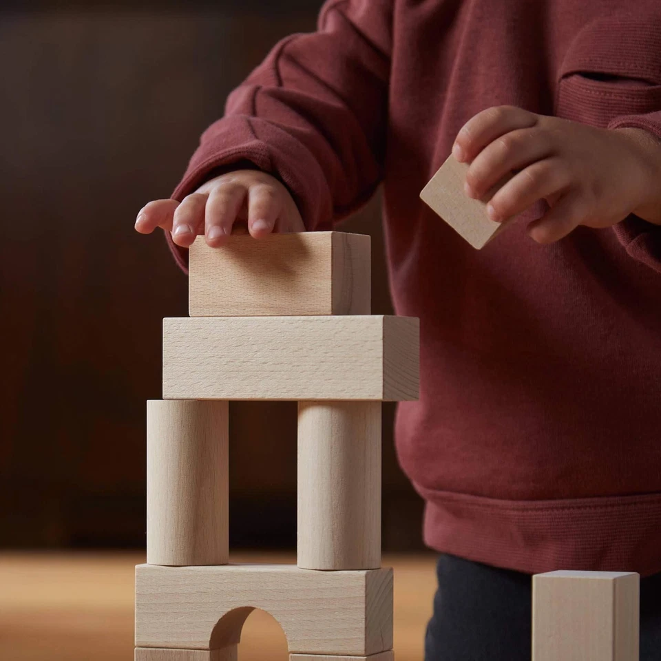 Haba 60 Piece Building Block Set Natural Beech Wood For Kids Ages 1 To 8 - Image 4 of 4