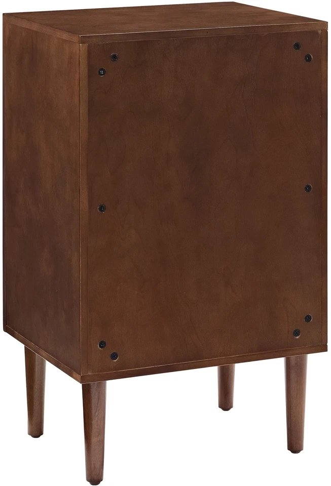 Mueble Everett Soporte para tocadiscos con almacenamiento para discos de vinilo, caoba Foto 4 de 4
