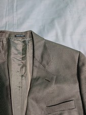 Giorgio Armani Borgo 21 Mens Wool Silk Blazer Jacket Italy Houndstooth Brown 42R