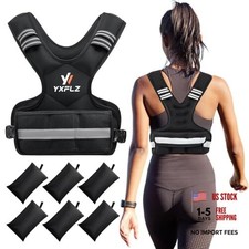 Weighted Vest Women Men - Adjustable Weighted Vest Woman with 6 11-20lb Black