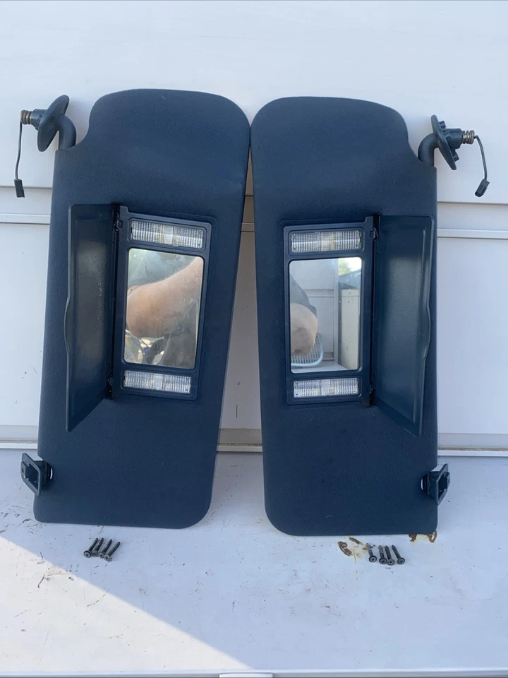 1991-1996 Buick Roadmaster Cadillac Fleetwood Chevrolet Caprice Sun Visors Blue - Image 3 of 4