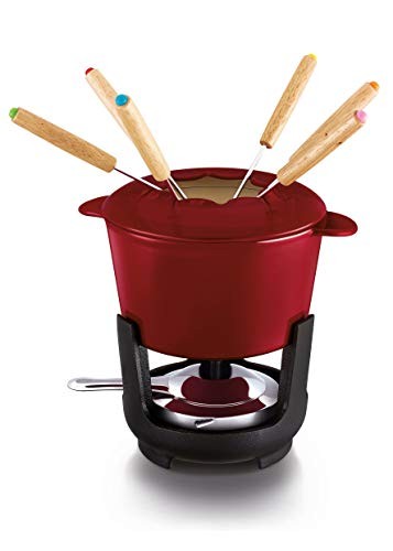 Service à fondue Beka en fonte rouge de 15 cm pour nettoyer facilement après le repas