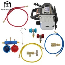 3 Cfm 110v 60hz Ac Manifold Gauge Set Air Vacuum Pump Hvac R134a Kit