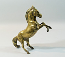 ANCIENNE  STATUETTE CHEVAL  CABRE en laiton, 19 cm, horse, Pferd