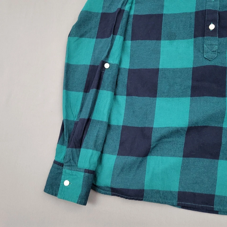 Blusa Tommy Hilfiger para mujer M larga manga enrollable botón frontal a cuadros verde * Foto 4 de 4