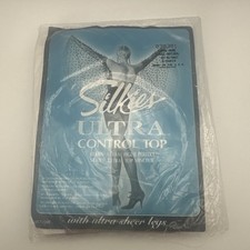Silkies Ultra Contol Top Panty Hose 030301 Large Nude Natural New USA Vtg