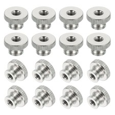 16Pcs Knurled Thumb Nuts, M5x10mm Carbon Steel Nut Iron Round Knobs Silver