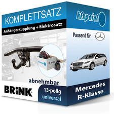 F&uuml;r Mercedes R-Klasse 06- BRINK Anh&auml;ngerkupplung abnehmbar + 13polig E-Satz AHK