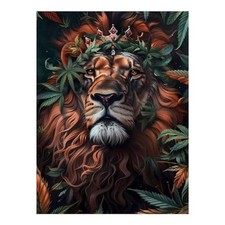 Diamond Art Kit for Adults, Lion Forest Crown Diamond Painting for Adults