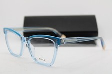 NEW FURLA VFU682 COL.06N1 CLEAR BLUE GOLD AUTHENTIC EYEGLASSES 52-17