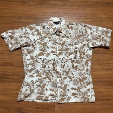 Vtg Asian Floral AOP JCPenney Tapered Button Shirt L 15 15.5 S/S Pocket Tee 70s