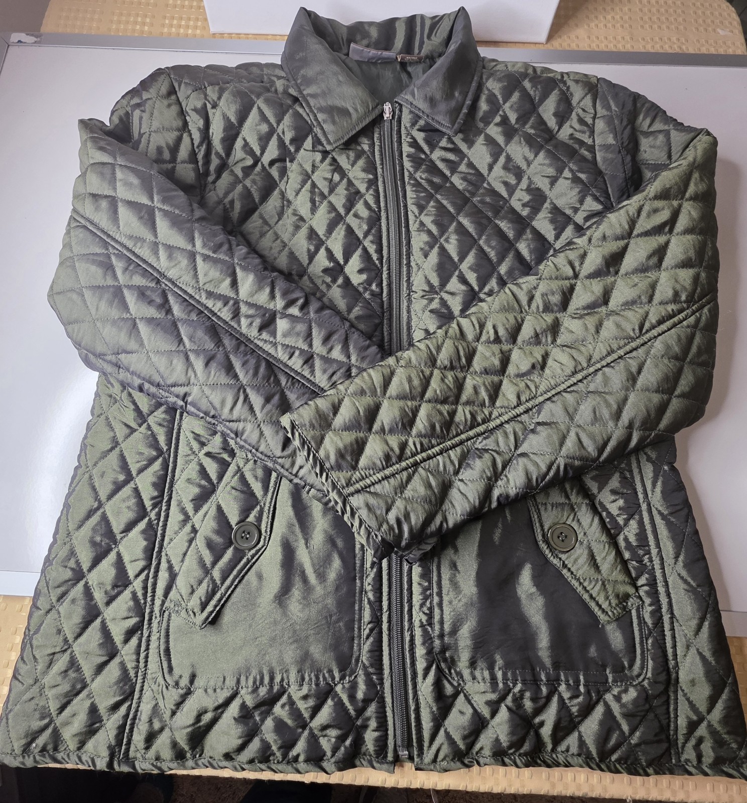 Jane Ashley Light Jacket Hunter Green Quilted Zip… - image 12
