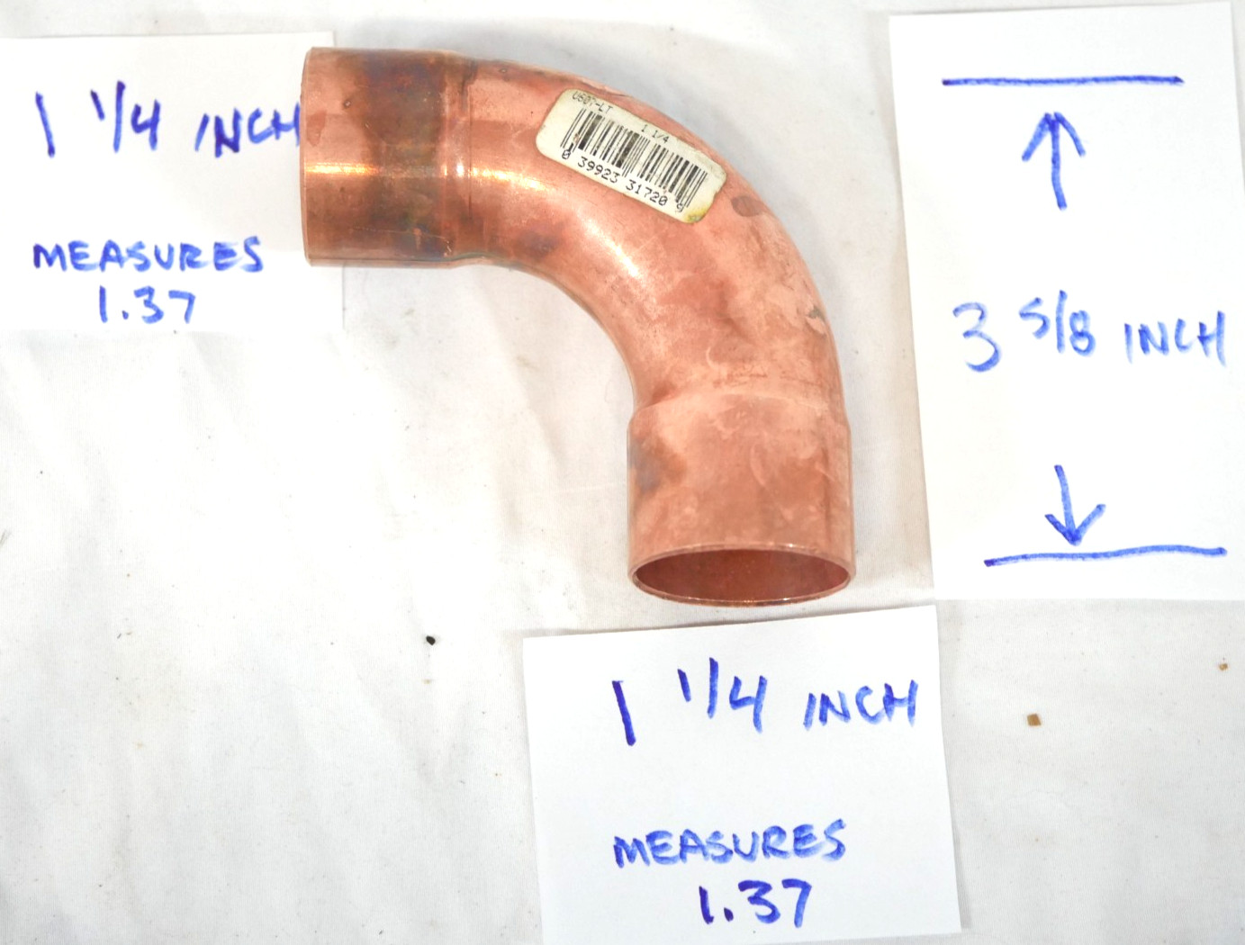New Nibco 607-LT Solid Copper 90 degree Elbow Fitting 1-1/4 x 1-1/4 I.D. Sweat
