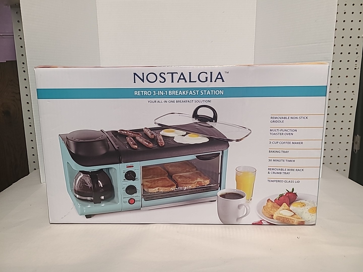 Griddle Toaster Oven Combo Blue