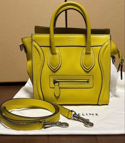 CELINE Luggage Nano Yellow Women's Pre-owned From Japan