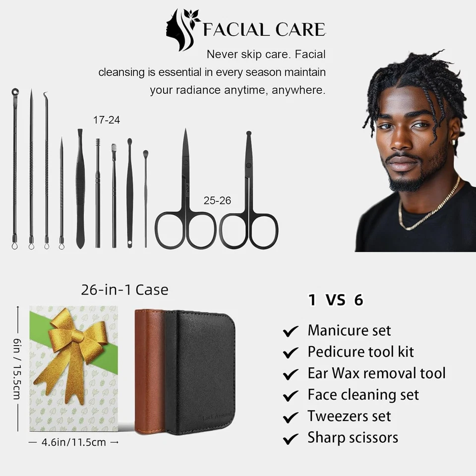 26Pcs педикюр инструмент маникюр набор ногтей машинки очиститель кутикулы груминг набор чехол - Изображение 3 из 4