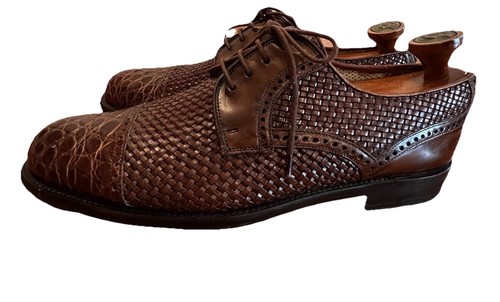 Vintage Mezlan Krokodil Schuhe Herren Größe 8,5 Derby Hergestellt in Spanien Echt Krokodil - Bild 2 von 9