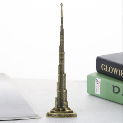Alloy Dubai Halifah Tower Satue World Landmark Building Home Decor Bronze