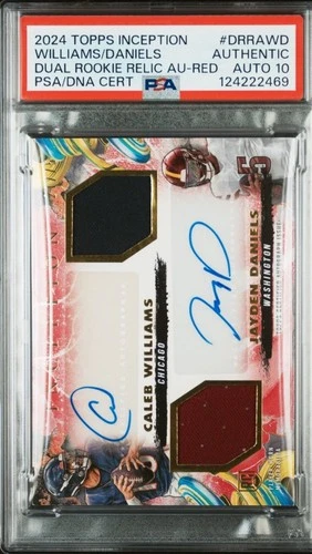2024 Topps Inception /75 Jayden Daniels Caleb Williams RC Auth Auto PSA 10 Pop 2