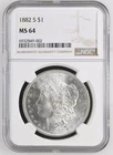 1882-S Morgan silver dollar NGC MS 64