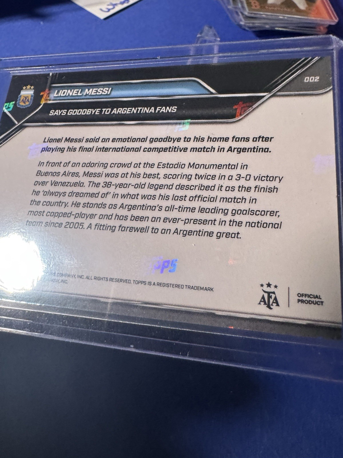 2025 Topps Now Lionel Messi Says Goodbye To Argentina Fans Ships Today view 8