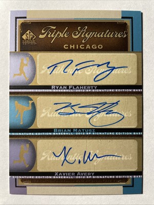 2012 SP Signature Triple #BAL16 XAVIER AVERY - RYAN FLAHERTY - BRIAN MATUSZ Auto