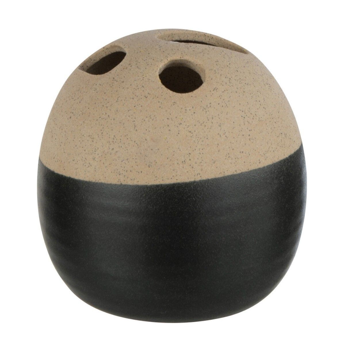 Vase boule noir 15cm Black Lombok petit vase decoratif de salon