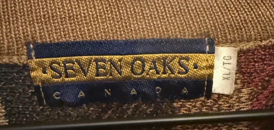  Винтажный Seven Oaks 3D вязаный свитер XL - Coogi стиль - сделано в Канаде - Изображение 3 из 4