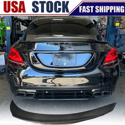 For Mercedes Benz W205 C200 C43 C63 Sedan 2015-21 RAEL CARBON Rear Trunk Spoiler