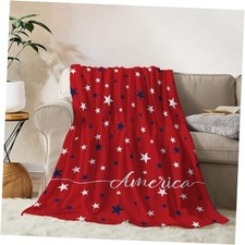 American Flag Throw Blanket Patriotic 4th of July Memorial Day 50"x60" Flag-04