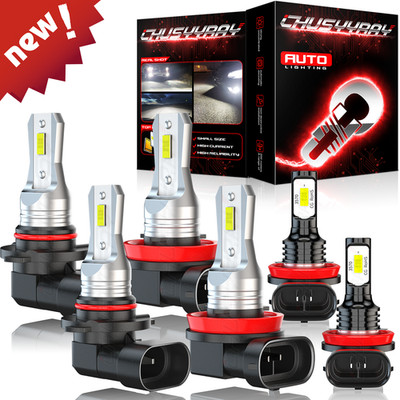 For Nissan Maxima 2009-2014 6Pcs LED Headlight Hi/Low+Fog Light Bulbs Combo Kit