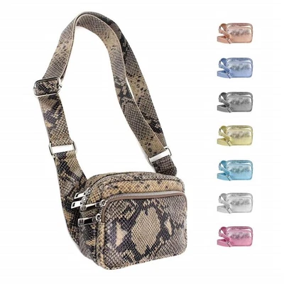 ITALYSHOP24.COM ITAL DAMEN LEDER TASCHE Schultertasche CROSS BODY OVER BRUST BAG Umhängetasche