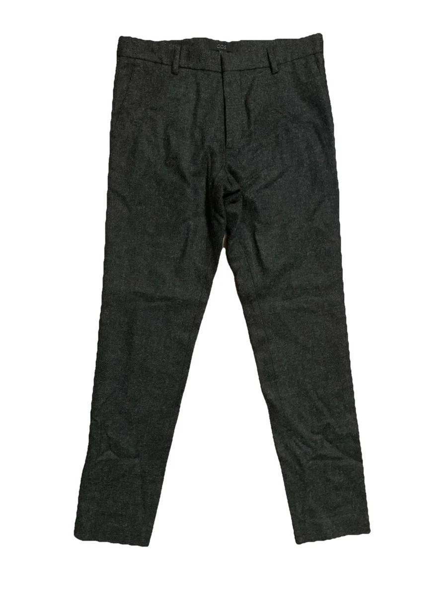 Pantalon Noir Femme COS – Taille XS – Taille Haute, Jambe Fuselée, Mélange De Laine 42%, Stretch