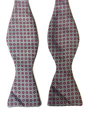 Vintage ADJUSTOLOX 100% SILK BOW TIE Woven in England/Made in USA -Self Adjust