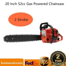52CC 20" Gasoline Chainsaw Powered Wood Cutting Engine Gas Chain Saw Top Handle