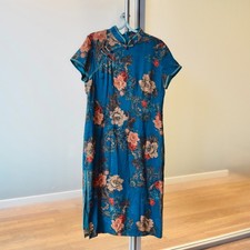 Blue Peony Flora Qipao Long Dress - Chinese Traditional Cheongsam