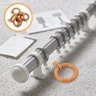 Heavy Duty Wooden Curtain Rings for Curtains Light Brown Reusable Rod Hoop Set