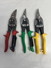 3 Vintage Wiss Tin Snips M1, M2, M3 Metal Cutters Hand Tool. Made in U.S.A.