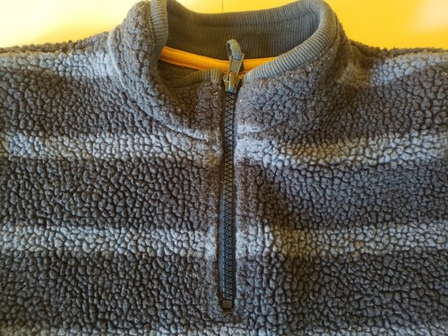 Gymboree Pullover Thick Fleece Sweater Boys Size 5 Blue Striped, 1/4 Zip - Picture 2 of 7