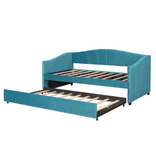 Upholstered Daybed w/ Trundle Sofa Bed Storage Bed For Bedroom Living Room Dorms - Picture 49 of 50
