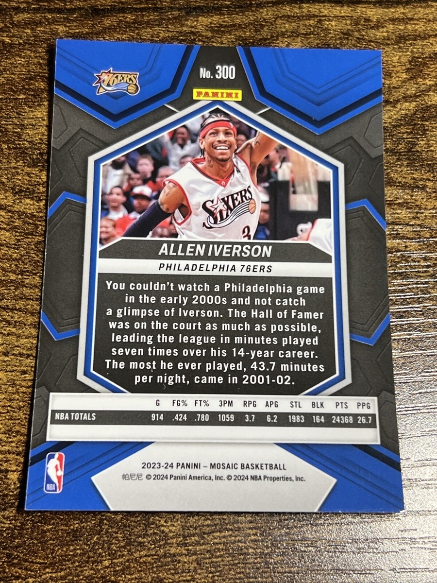 ALLEN IVERSON 2023-24 Panini Mosaic NBA Greats #300 76ers | eBay