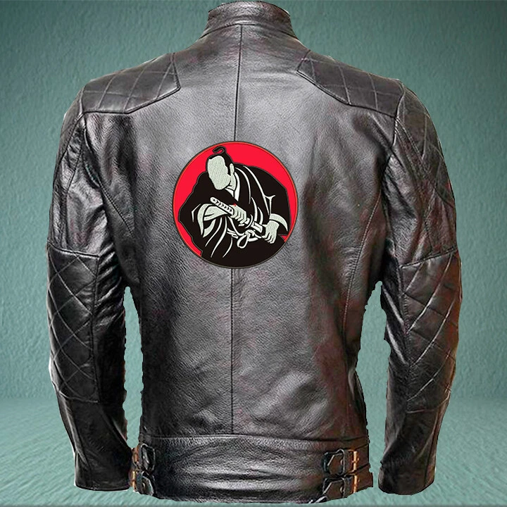  Samurai embroidered back patch 9" for jacket  サムライ刺繍バックパッチ9 "ラウンドバックバイカージャケット - Image 3 of 4