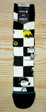 MENS STANCE PEANUTS CHECKED CREW SOCKS SIZE L 9/13 