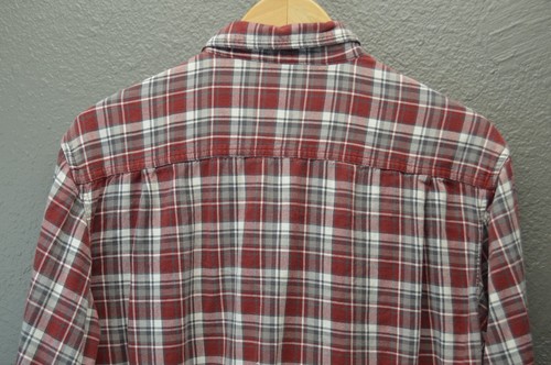 Faded Glory Flannel Shirt Cowboycore Mens L Red Plaid Grunge Lumberjack Vintage - Picture 7 of 10