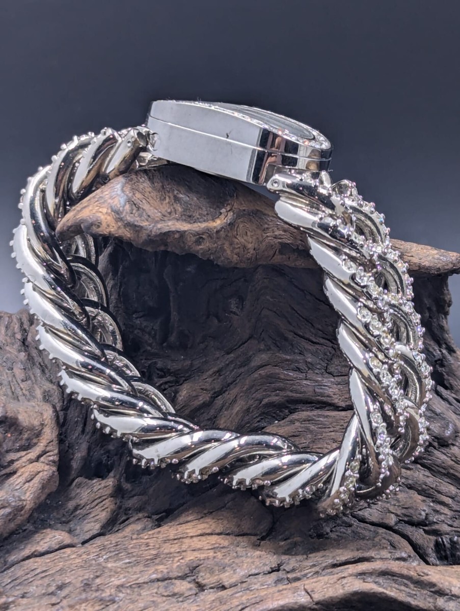 VALENTINO GARAVANI Silver Plated Rhinestone Chain SWISS LADIE'S