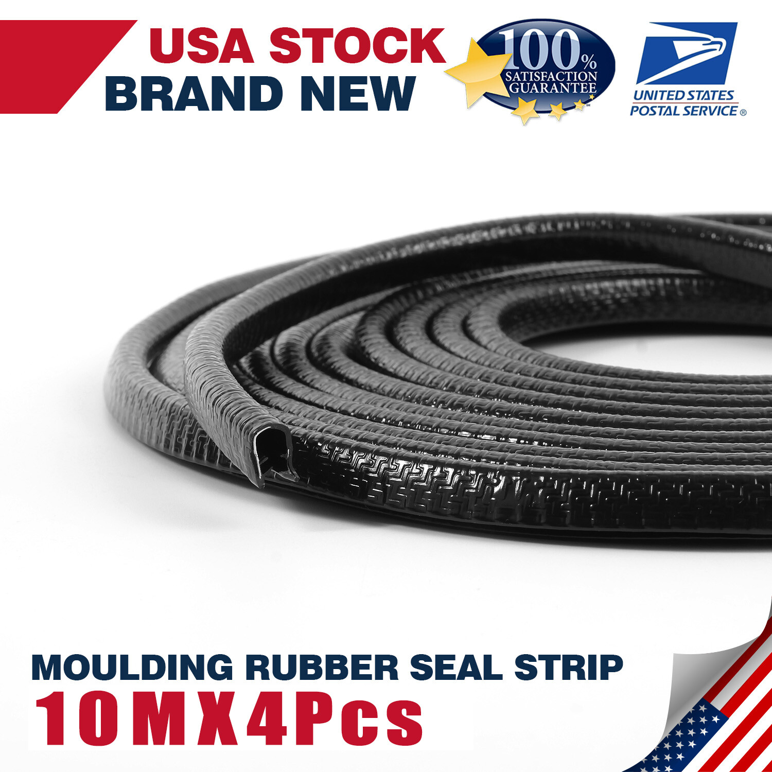 Rubber Seal Strip Decoration Car Parts Door Machine Push-On Pinch Weld Trim 40m